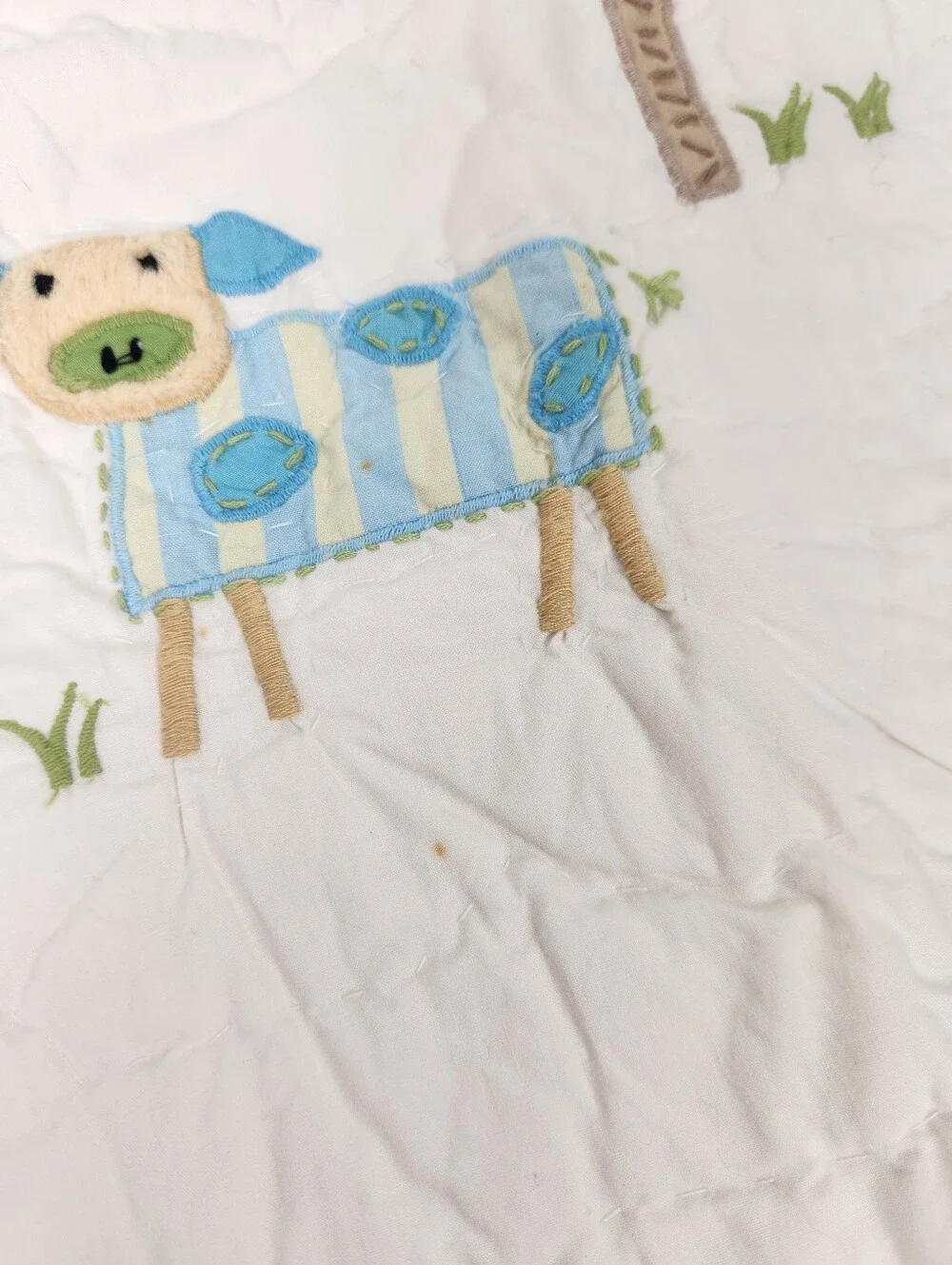 Pottery Barn Kids Farmyard Friends Crib/ Toddler Quilt 50x36 NOS Animals *Flaw*